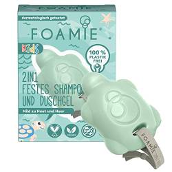 Foamie 2in1 Festes Shampoo & Duschgel Kinder, Kindershampoo Jungs mit Bio-Avocadoöl für bessere Kämmbarkeit, mild zu Haut und Haar, 100% Vegan, Plastikfrei, 80g von Foamie