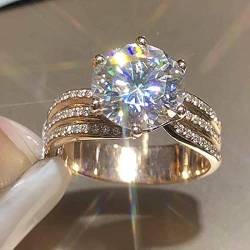 Focisa Ring Ringe Rings Bijouterie Herren Damen Luxus-Damen-Verlobungs-Hochzeits-Ring-Partei-Schmuck-Schöne Jahrestags-Geschenke Mode-Ringe 7 Gold-Farbe von Focisa