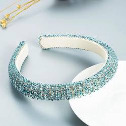 Haarschmuck Haargummis Haarspangen Luxuriöses Barock-Schwamm-Stirnband, Modischer Haarschmuck, Glänzende Damen-Stirnbänder, Niedliches Stirnband, Kopfbedeckung, Himmelblau von Focisa