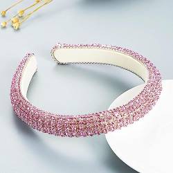 Haarschmuck Haargummis Haarspangen Luxuriöses Barock-Schwamm-Stirnband, Modischer Haarschmuck, Glänzende Damen-Stirnbänder, Niedliches Stirnband, Kopfbedeckung, Rosa von Focisa