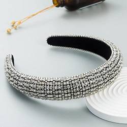 Haarschmuck Haargummis Haarspangen Luxus Barock Schwamm Stirnband Mode Haarschmuck Damen Glänzende Stirnbänder Niedliche Stirnband Kopfbedeckung Bsilver von Focisa