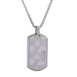 Halskette Ketten Schmuck Herren Frauen Anhänger Necklace Herrenmode Schmuck Hemd Pullover Lange Halskette Quadratischer Anhänger Hohe Qualität Yh5017Asteel von Focisa