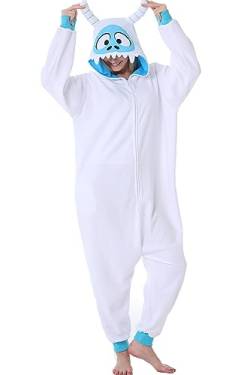 Focupaja Erwachsene Onesie Weißer Monster-Schlafanzug Tier-Cosplay-Kostüme Einteiliger Halloween Nachtwäsche für Frauen Männer XL von Focupaja