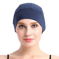 Bambus-Schlafhaube für Haarausfall, Kopfbedeckung für Chemo-Frauen, Marineblau, Einheitsgröße von FocusCare