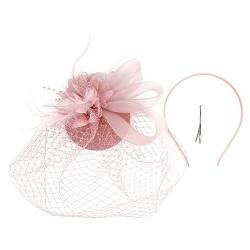 Elegantes Hochzeits Fascinator Stirnband Mit Blumen Feder Pillbox Für Make Up Party Für Hochzeitsfeier Feder Stirnband von Fogun