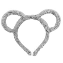 Frauen Winter Dicke Plüsch Stirnband Runde Maus Bär Ohren Make Up Haar Hoop Bandana Stirnbänder Für Baby Mädchen 1 Jahr von Fogun