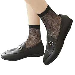 Fohevers Damen-Netzsocken, kurze Knöchelsocken, hohe Netz-Socken, 5 Paar, Schwarz, klein, 3 Stück, One size von Fohevers
