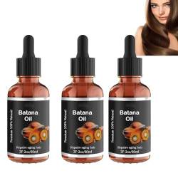 Bio-Batana-Öl für gesundes Haar, Batana-Öl für Haarwachstum, natürliches Batana-Haaröl, Batana-Öl, fördert das Wohlbefinden der Haare bei Männern und Frauen (3Pcs) von Fokayo
