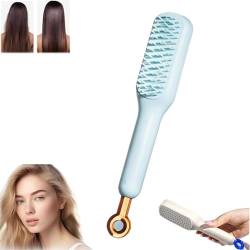 Selbstreinigender antistatischer Massagekamm, drehbare, anhebende, selbstreinigende Haarbürste, Haarstyling-Werkzeuge für Frauen, leicht zu reinigende Haarbürste, Haarbürste (Blue) von Fokayo