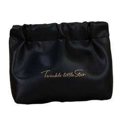 Folpus Haargummi-Organizer, Tasche, Make-up-Tasche, Kartenhalter, Top-Geldbörse, Kosmetik-Aufbewahrungstasche für Outdoor-Aktivitäten, Kopfhörer, Schwarz von Folpus