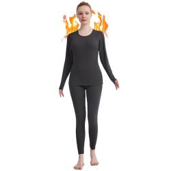 Fomolom Thermounterwäsche Damen einfarbig ultraweich Lange Thermo Unterhose Skiunterwäsche Warme Thermowäsche Set von Fomolom