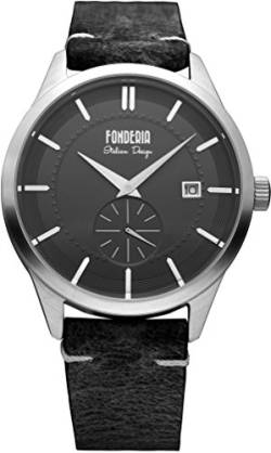 Fonderia Herren Analog Quarz Smart Watch Armbanduhr mit Leder Armband P-6A009UN1 von Fonderia