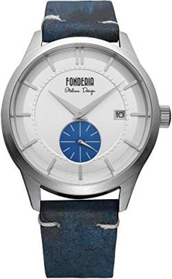 Fonderia Herren Analog Quarz Smart Watch Armbanduhr mit Leder Armband P-6A009USB von Fonderia