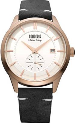 Fonderia Herren Analog Quarz Smart Watch Armbanduhr mit Leder Armband P-6R009US1 von Fonderia