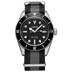 Fonderia Herren-Armbanduhr Casual Analog Textil Nylon-Armband schwarz grau Quarz-Uhr UAP8A002UNN von Fonderia