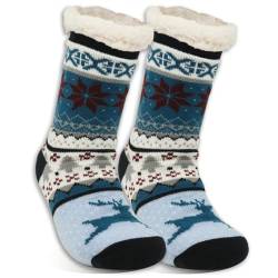 Fonirntu Damen Weihnachten Kuschelsocken Tier Antirutschsocken Stoppersocken mit ABS Sohle Haussocken Thermosocken Mädchen Hüttenschuhe Warme Dicke Socken Winter Geburtstag Geschenk für Mama von Fonirntu