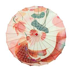 Fonowx Chinesischer Tanzschirm, Geölter Papierschirm, Kleine Handgefertigte Chinesische Kunst Klassischer Tanz Regenschirm, Pflaumenblüten für Partys Fotografie Kostüme Cosplay Dekoration, 56cm von Fonowx
