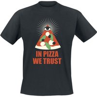 Food T-Shirt - In Pizza We Trust - M bis 3XL - für Männer - Größe 3XL - schwarz von Food