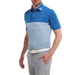 Footjoy Herren Mehrfarbig Golfhemd, Grau/Blau, M von FootJoy