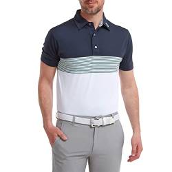 Footjoy Herren Mehrfarbig Golfhemd, Weiß/Marineblau, M von FootJoy