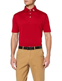 Footjoy Herren Stretch Pique Solid Poloshirt, Rot (Rojo 91825), Large von FootJoy