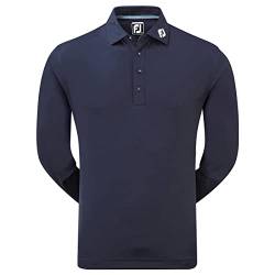 Footjoy Herren Thermolite Long Sleeved Smooth Pique Poloshirt, Blau (Azul Navy 96955), Medium von FootJoy