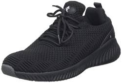 Footfox Damen Walking Fashion Schuhe -Slip On Schwarz Sneakers Sport Jogging Tennisschuhe Bequeme atmungsaktive Casual Gestrickte Mesh Schuhe für Fitnessstudio, Leichtathletik, 38 EU von Footfox