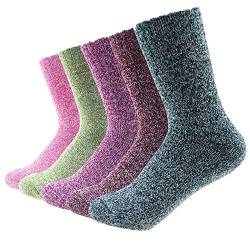 Footfox Die weibliche Wintersonnenwende wärmt dicke Socken, 5 Paar Wolle, Reine Wollsocken, Strickjacke, warme Socken, reine Wolle, alte Winterstrümpfe EU 35-41 von Footfox