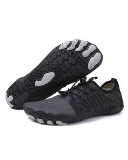 Footrue Stride Minimalistische Barfußschuhe Weite Zehenbox Wasserschuhe Zero Drop Atmungsaktive Schuhe, Schwarz, 13 Women/12 Men von Footrue