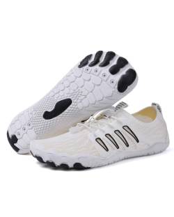 Footrue Stride Minimalistische Barfußschuhe Weite Zehenbox Wasserschuhe Zero Drop Atmungsaktive Schuhe, Weiss/opulenter Garten, 8.5 Women/7.5 Men von Footrue