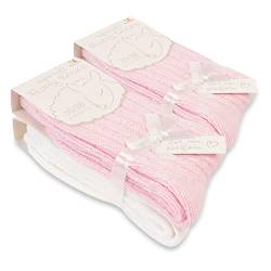Footstar Damen Kuschel Socken (4 Paar) Warme und flauschige Soft Socken - Rosa Weiß Mix 35-38 von Footstar