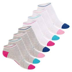 Footstar Damen Motiv Sneaker Socken (8 Paar), Kurze süße Söckchen mit Mustern - Grau-Bunt 35-38 von Footstar