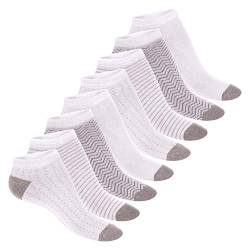 Footstar Damen Motiv Sneaker Socken (8 Paar), Kurze süße Söckchen mit Mustern - Grau Melange 39-42 von Footstar