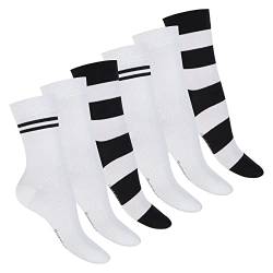 Footstar Damen Ringel Socken (6 Paar) - Weiß 35-38 von Footstar