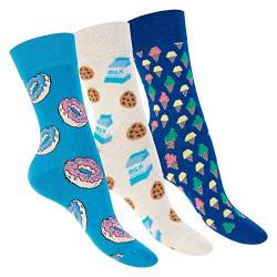 Footstar Damen & Herren Bunte Motiv Socken (3 Paar) Lustige Baumwoll Socken - Sweets 41-46 von Footstar