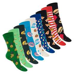 Footstar Damen & Herren Bunte Motiv Socken (9 Paar) Lustige Baumwoll Socken - Food 36-40 von Footstar