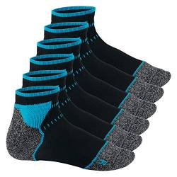 Footstar Damen & Herren Funktions Sport Socken (6 Paar), Gepolsterte Laufsocken - Schwarz-Blau 43-46 von Footstar