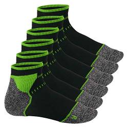 Footstar Damen & Herren Funktions Sport Socken (6 Paar), Gepolsterte Laufsocken - Schwarz-Grün 39-42 von Footstar