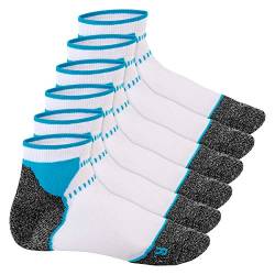 Footstar Damen & Herren Funktions Sport Socken (6 Paar), Gepolsterte Laufsocken - Weiss-Blau 39-42 von Footstar