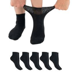 Footstar Damen & Herren Gesundheits Kurzschaft Socken (6 Paar) Nahtfreie Diabetiker Kurzsocken - Schwarz 47-50 von Footstar