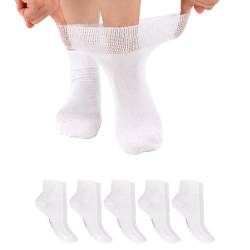 Footstar Damen & Herren Gesundheits Kurzschaft Socken (6 Paar) Nahtfreie Diabetiker Kurzsocken - Weiß 35-38 von Footstar