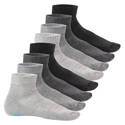 Footstar Damen & Herren Kurzschaft Socken mit Frottee-Sohle (8 Paar) Sneak It! - Classic Grey 39-42 von Footstar
