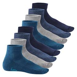 Footstar Damen & Herren Kurzschaft Socken mit Frottee-Sohle (8 Paar) Sneak It! - Jeans 43-46 von Footstar