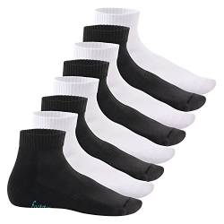 Footstar Damen & Herren Kurzschaft Socken mit Frottee-Sohle (8 Paar) Sneak It! - Schwarz-Weiß-Mix 35-38 von Footstar