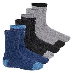 Footstar Damen & Herren Plüsch Stoppersocken mit ABS (6 Paar) - Dark Mix 43-46 von Footstar