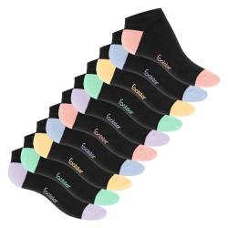 Footstar Damen und Herren Sneaker Socken (10 Paar) mit abgesetzter Ferse und Spitze - Pastell Mix 35-38 von Footstar