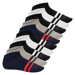 Footstar Damen & Herren Sneaker Socken mit Blockringeln (10 Paar) Kurze Sportsocken - Sneak It! - Street 35-38 von Footstar