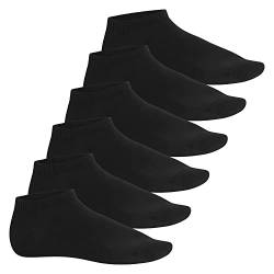 Footstar Herren Bambus Sneaker Socken (6 Paar) Kurze Socken aus nachhaltiger Viskose - Schwarz 39-42 von Footstar