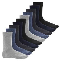 Footstar Herren Baumwollsocken (10 Paar) Handgekettelte flache Spitze - Everyday! - Jeans 47-50 von Footstar