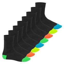 Footstar Herren & Damen Baumwollsocken (8 Paar) Socken im Neon Look - Fun Schwarz 47-50 von Footstar